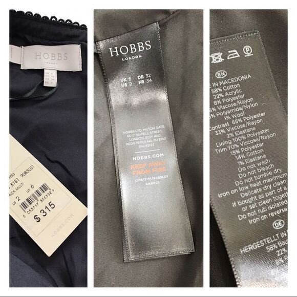 HOBBS Lucia Sleeveless Tweed Dress NWT Size 2 - Picture 8 of 8